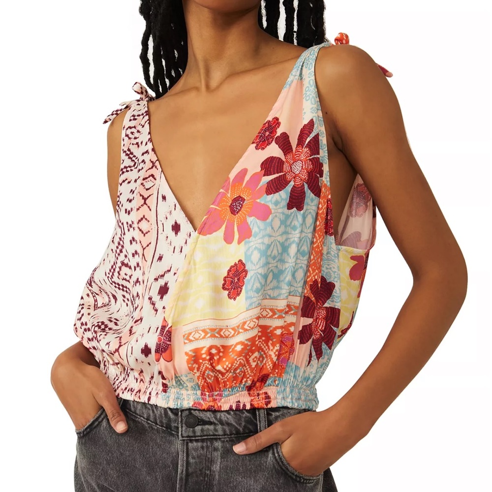 Free people Tied To You Printed Tank Top